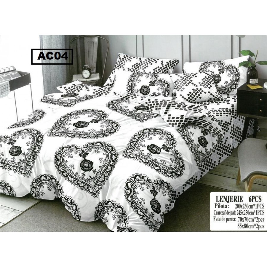 LENJERIE BBC FINET 6 PIESE AC04 - Lenjerii Bumbac Finet 6 PIESE - ofertelecasei.ro