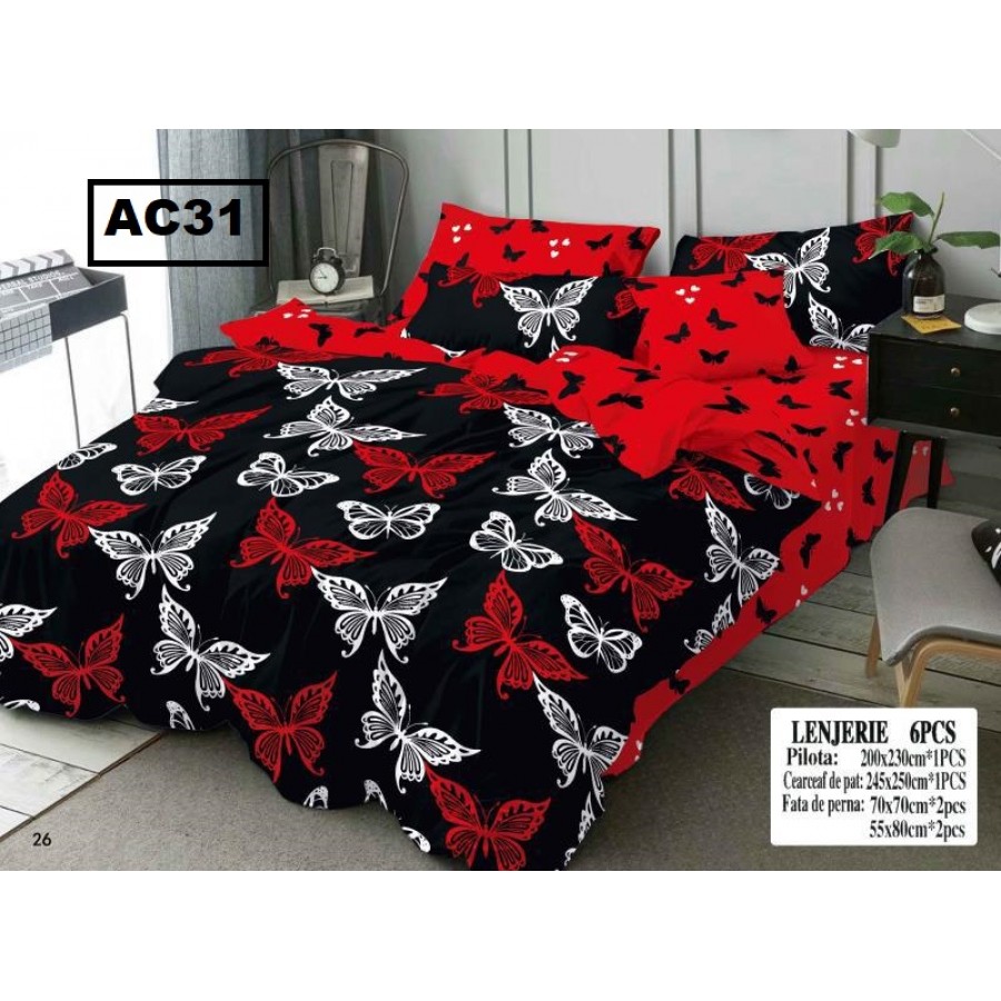 LENJERIE BBC FINET 6 PIESE AC31 - Lenjerii Bumbac Finet 6 PIESE - ofertelecasei.ro